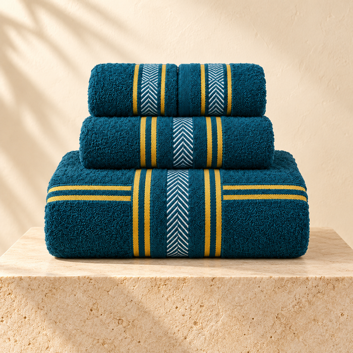 Deep teal four-piece towel gift set