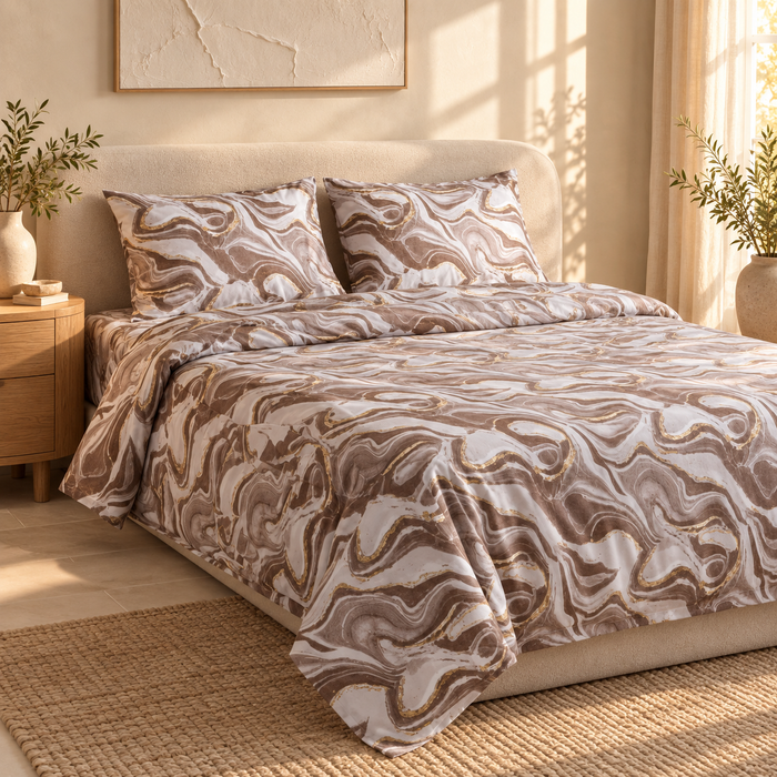Crease & Cotton bedsheets collection — styled editorial image