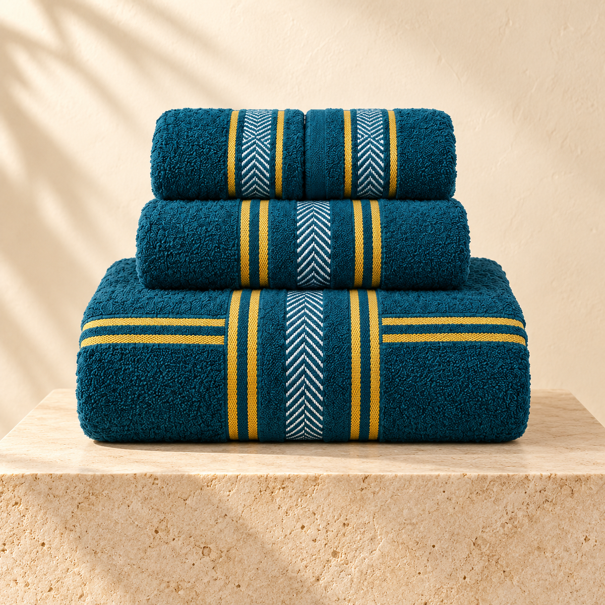Deep teal four-piece towel gift set