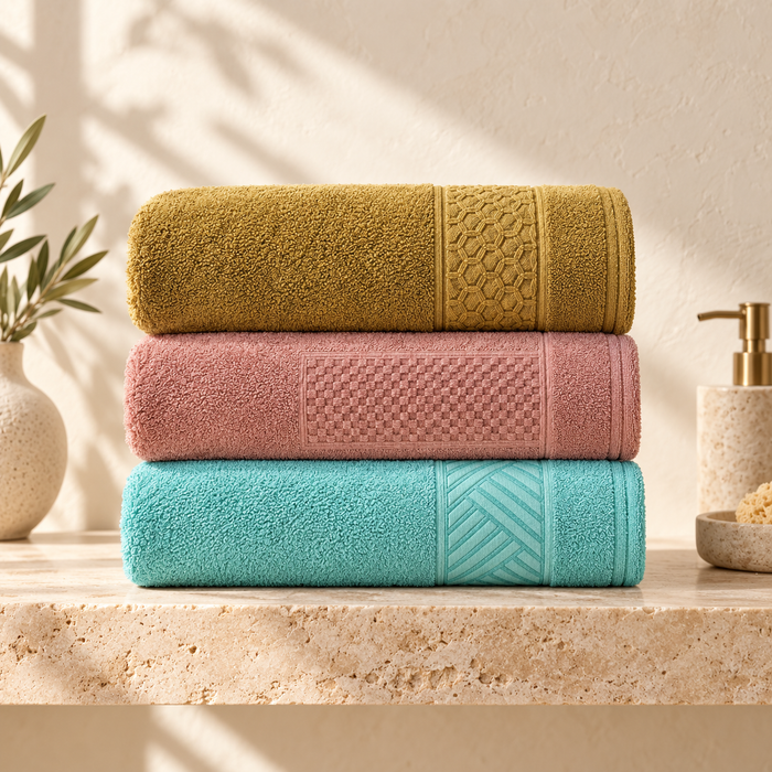 Crease & Cotton towels collection — styled editorial image