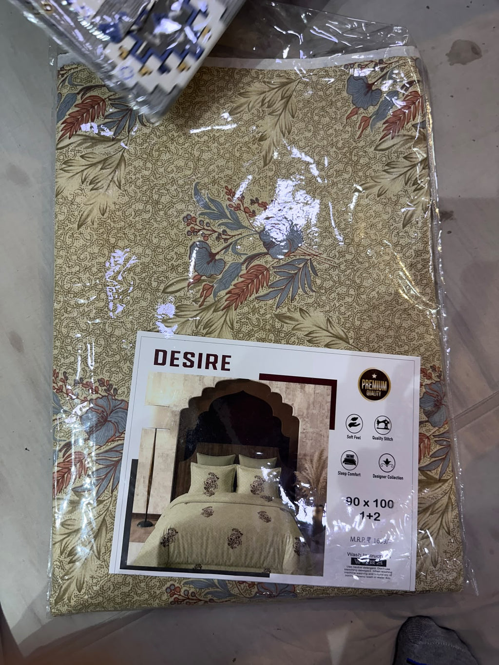 Desire Mughal Botanical Floral Bedsheet Set packaging