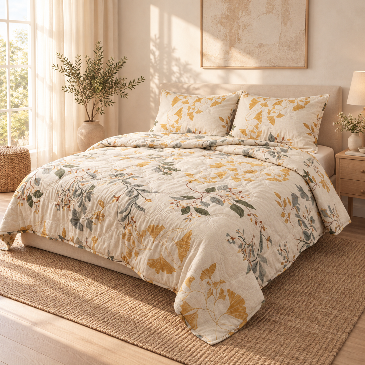 Crease & Cotton comforters collection — styled editorial image