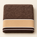 Tony Marled Contrast Border Bath Towel — Cocoa & Sand