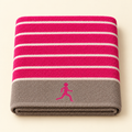 Tony Sport Stripe Bath Towel — Fuchsia & Taupe
