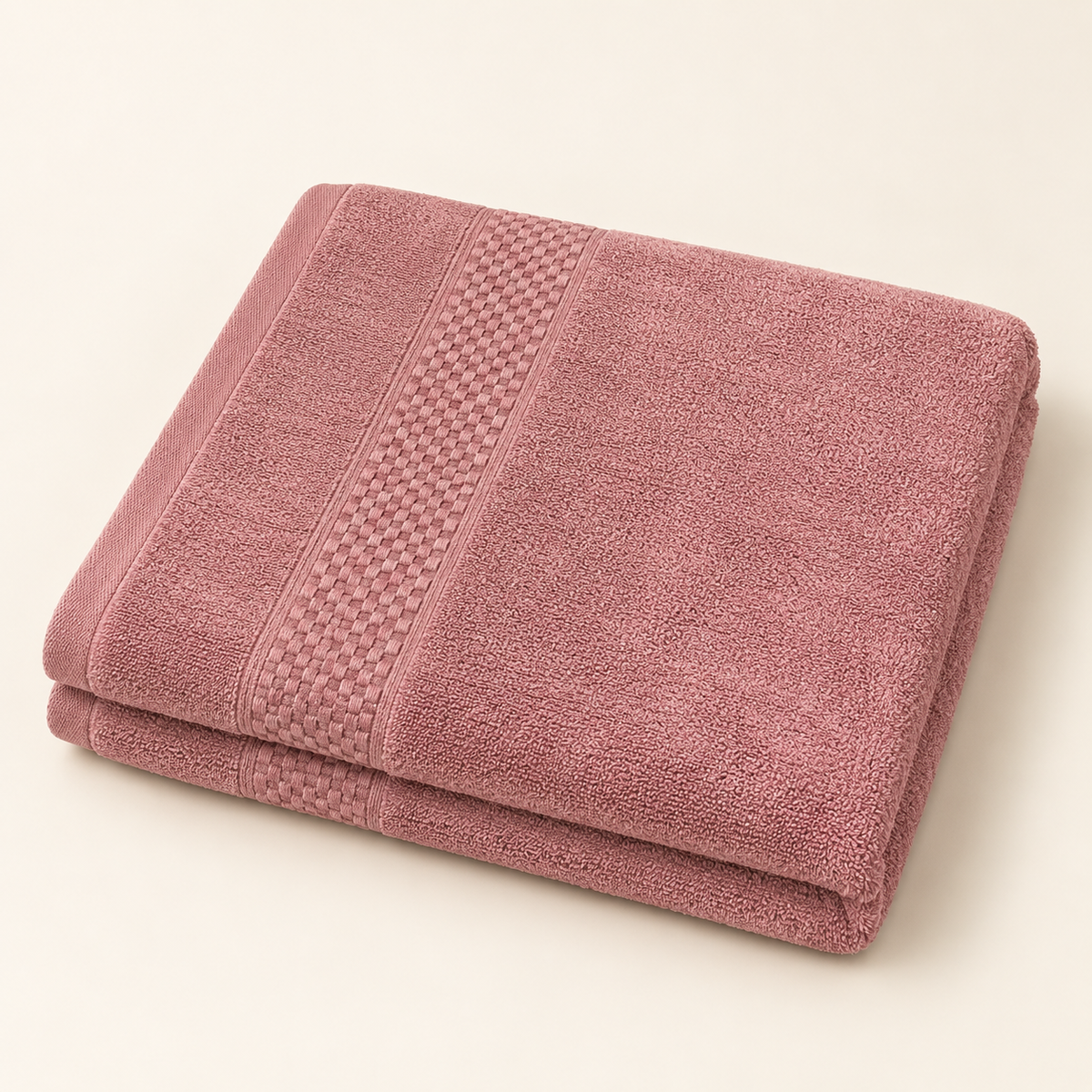 Dusty Rose bath towel — AI-assisted product image
