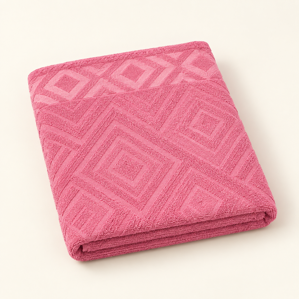 Rose Pink bath towel — AI-assisted product image