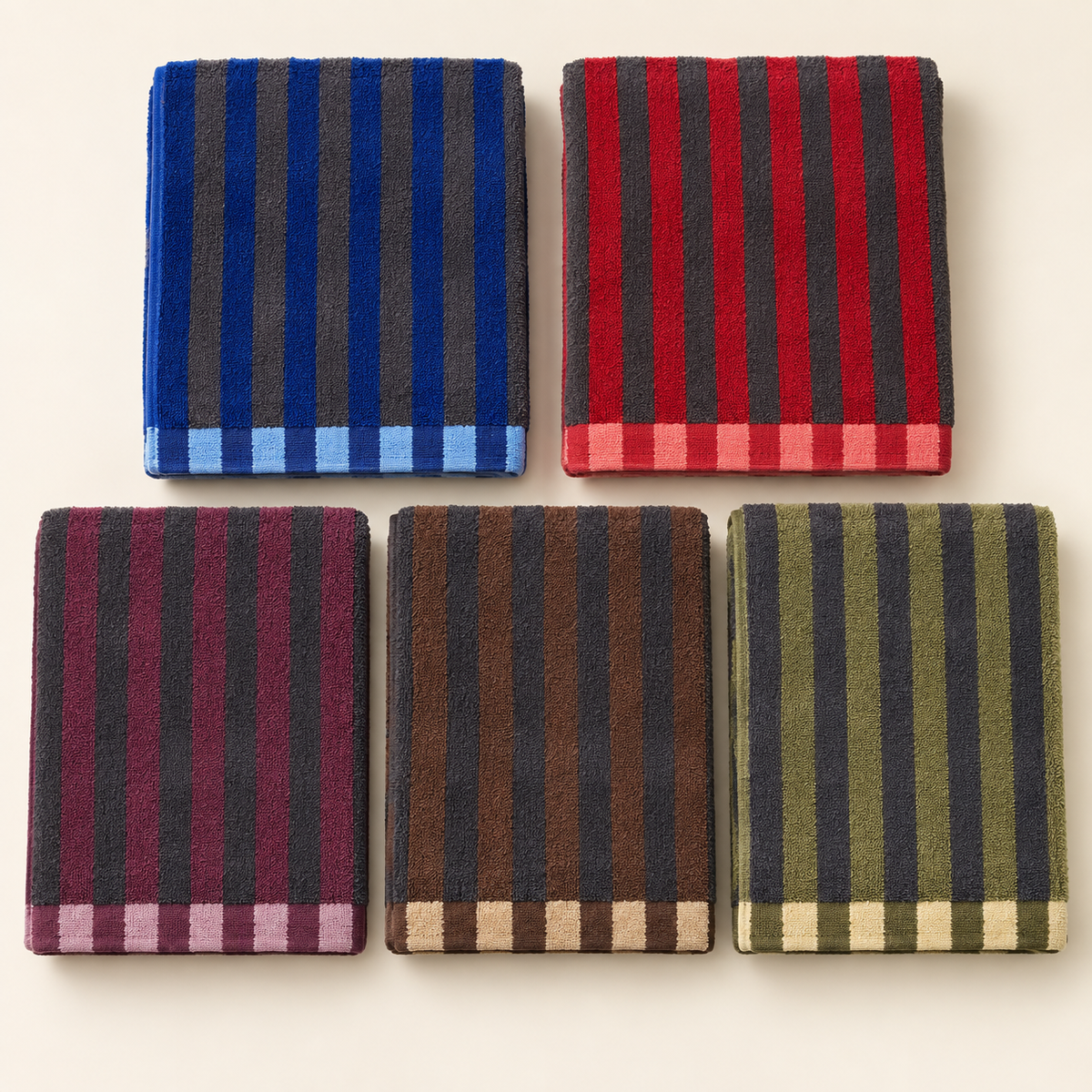 Tony Bold Stripe Bath Towel colour options — sold individually