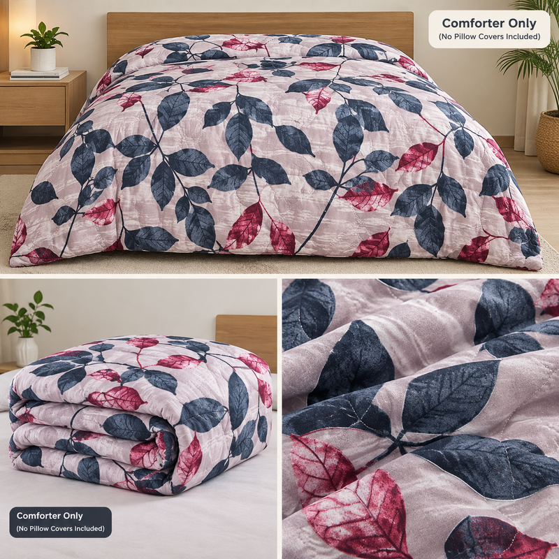 Royce Navy & Berry Leaf Comforter