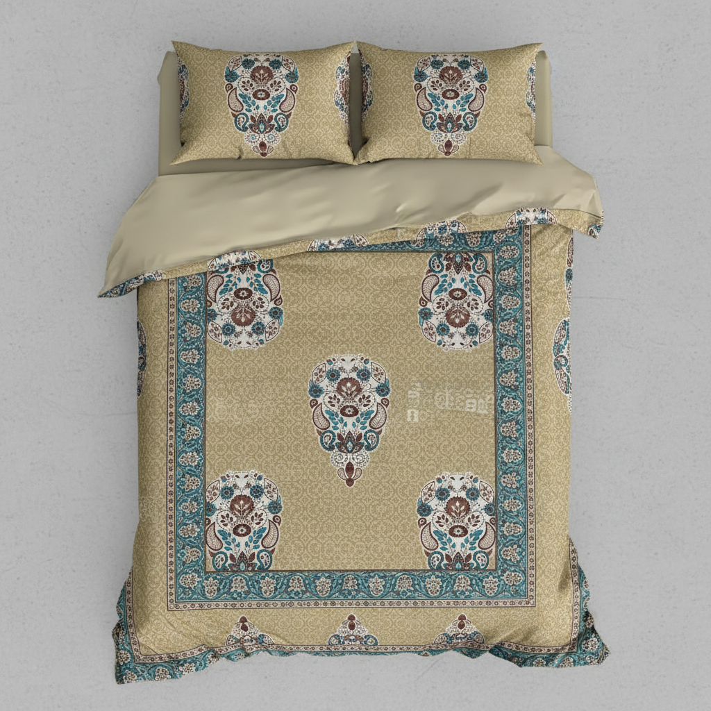 Desire Paisley Medallion Bedsheet Set flat-bed shot