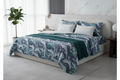 Marble Texture Teal Purple Bedsheet Set styled on king bed